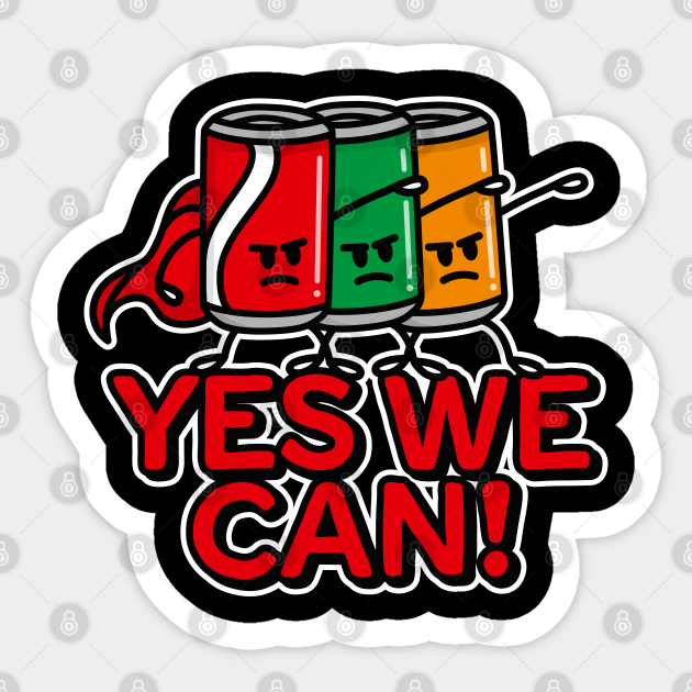 Yes we can, superhero, Soda cans Team Building pun funny soda cans